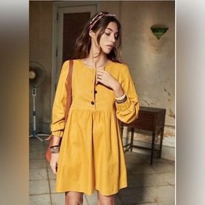 NWT Sézane Candice Dress in Curry ~ US 12